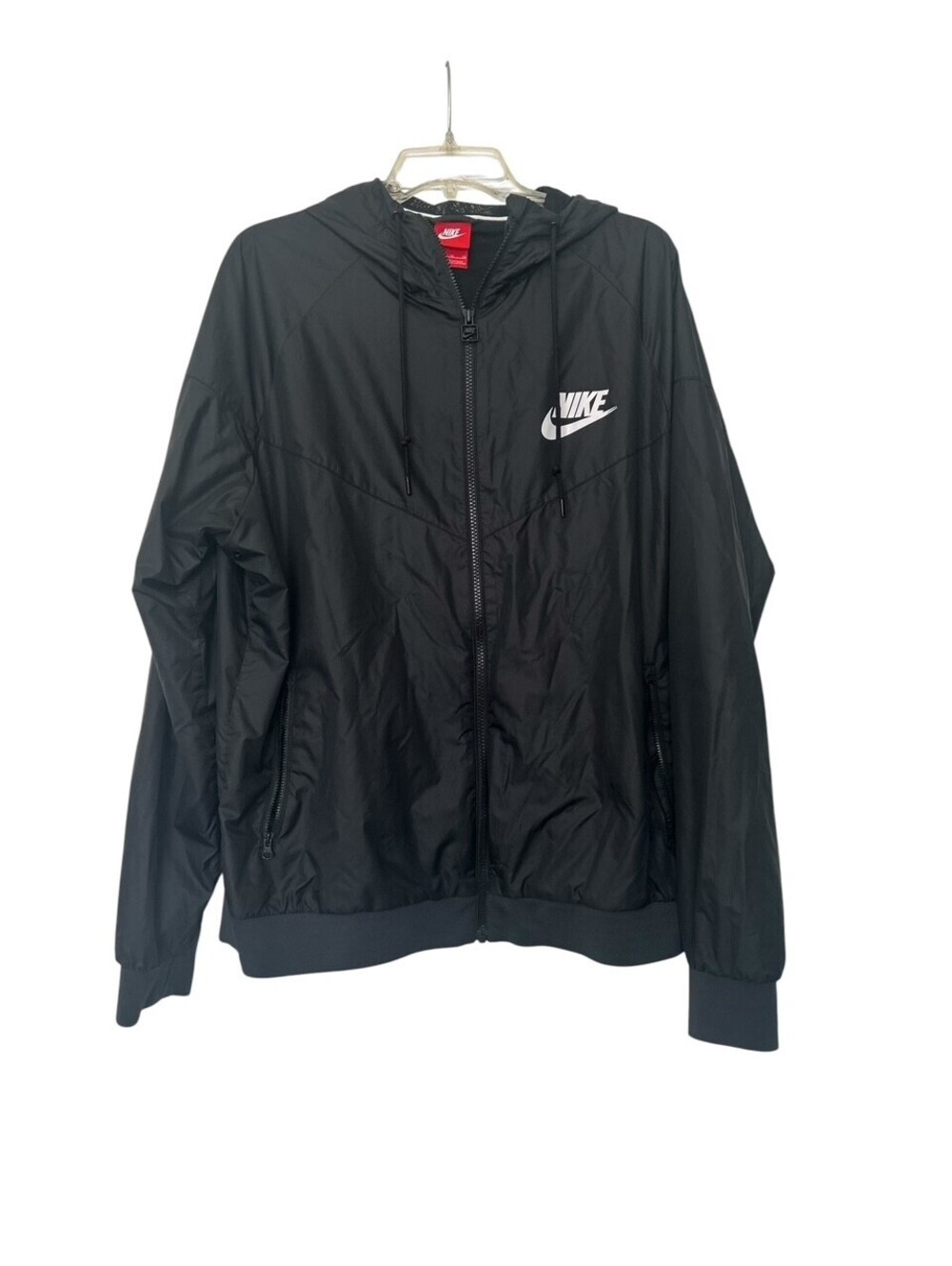 Nike Windrunner Jacket Mens XL Black Full Zip Hooded Windbreaker